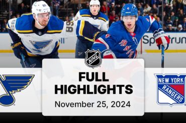 NHL Highlights | Blues vs. Rangers | November 25, 2024