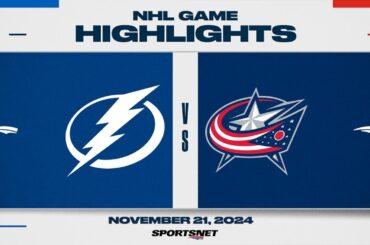 NHL Highlights | Lightning vs. Blue Jackets - November 21, 2024
