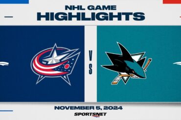 NHL Highlights | Blue Jackets vs. Sharks - November 5, 2024