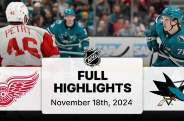 NHL Highlights | Red Wings vs. Sharks - November 18, 2024