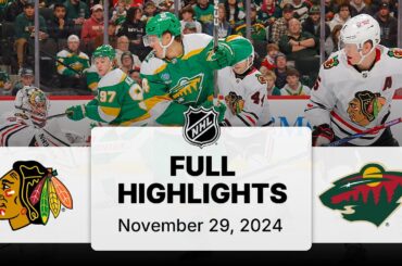 NHL Highlights | Blackhawks vs. Wild | November 29, 2024