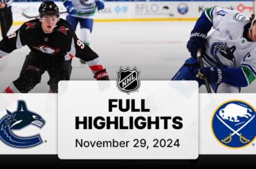 NHL Highlights | Canucks vs. Sabres - November 29, 2024