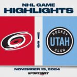 NHL Highlights | Hurricanes vs. Utah - November 13, 2024