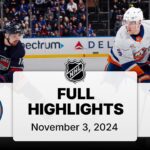 NHL Highlights | Islanders vs. Rangers | November 03, 2024