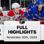NHL Highlights | Canadiens vs. Rangers | November 30, 2024