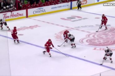 Stefan Noesen scores a goal against the Detroit Red Wings