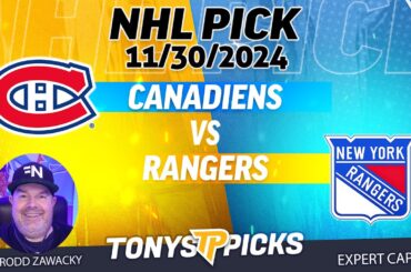 Montreal Canadiens vs New York Rangers 11/30/24 NHL Prediction for Bet