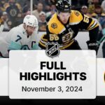 NHL Highlights | Kraken vs. Bruins - November 3, 2024