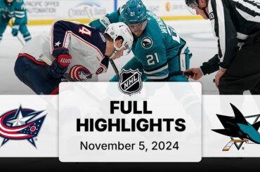 NHL Highlights | Blue Jackets vs. Sharks - November 5, 2024