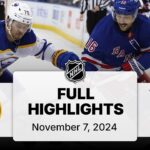 NHL Highlights | Sabres vs. Rangers | November 07, 2024