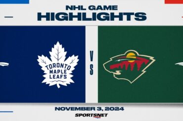 NHL Highlights | Maple Leafs vs. Wild - November 3, 2024