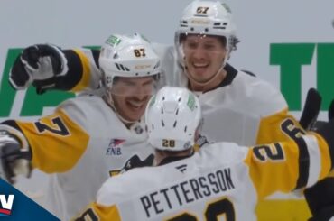 Penguins' Sidney Crosby Finds Rickard Rakell With One Second Remaining In Period