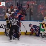 Viktor Arvidsson goes hard into the boards after a push from Marcus Pettersson / 25.10.2024