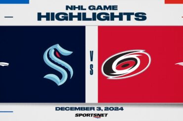 NHL Highlights | Kraken vs. Hurricanes - December 3, 2024