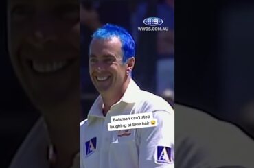 Colin 'Funky' Miller's iconic 'Blue Hair Moment' with Courtney Walsh. 😅🏏#9WWOS #Cricket #shorts