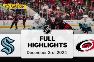 NHL Highlights | Kraken vs. Hurricanes | December 03, 2024