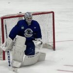 Raw Footage: Thatcher Demko takes part in full Canucks practice at Rogers Arena