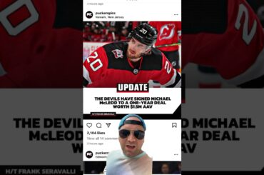 New Jersey Devils resign Michael McLeod to the a one year contract at $1.5 million AAV