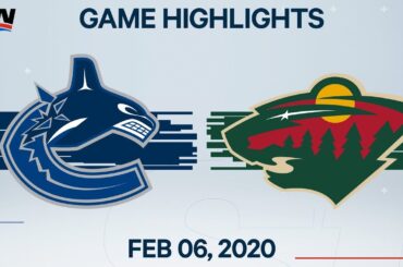 NHL Highlights | Canucks vs Wild – Feb. 6, 2020
