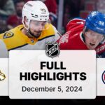 NHL Highlights | Predators vs. Canadiens | December 05, 2024