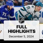 NHL Highlights | Sharks vs. Lightning - December 5, 2024