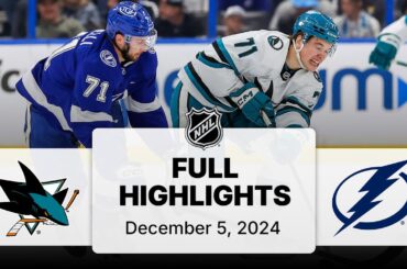 NHL Highlights | Sharks vs. Lightning - December 5, 2024
