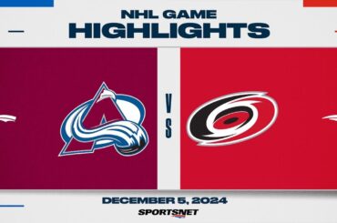 NHL Highlights | Avalanche vs. Hurricanes - December 5, 2024