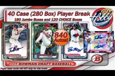2024 BOWMAN DRAFT 40 Case (280 Box) Player Break : Day 3 (Cases 21-30) eBay 12/06/24