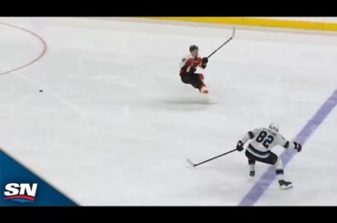 Flyers' Morgan Frost Gifts Utah HC Pivotal Goal After Over-Skating Puck