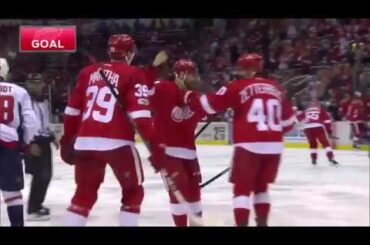 Tomas Tatar sinks a Tic-Tac-Toe goal from Zetterberg, on 2/18/17
