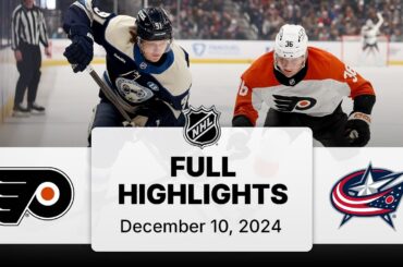 NHL Highlights | Flyers and Blue Jackets - December 10, 2024