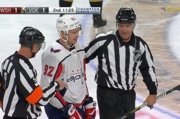 Kuznetsov steals a Vegas stick stuck in boards