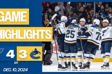 Game Highlights: Blues 4, Canucks 3 (OT)