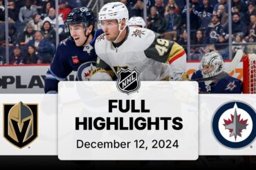 NHL Highlights | Golden Knights vs. Jets | December 12, 2024