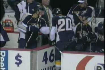 Cory Sarich drills Ryan Suter