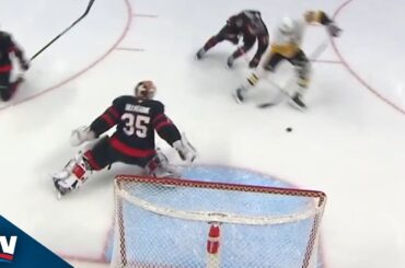 Senators’ Linus Ullmark Stuns Penguins’ Erik Karlsson With Flashy Stick Save