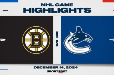 NHL Highlights | Bruins vs. Canucks - December 14, 2024