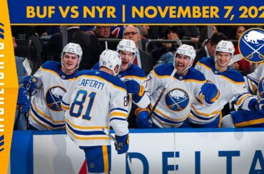 Sam Lafferty Scores First Goal As A Sabre in 6-1 Win Over New York Rangers | Full Game Highlights