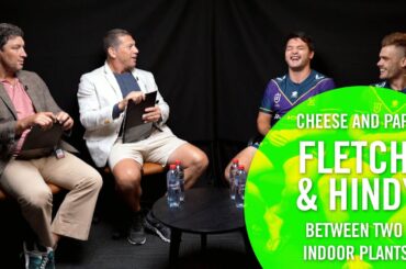 Cheese and Paps sit between two indoor plants I Fletch & Hindy I Late Show with Matty Johns