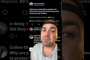 Anaheim Ducks 🦆 claim Ross Johnston from the NY Islanders off waivers