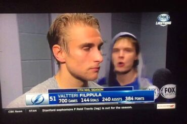 Vlad Namestnikov video bombs Filppula post-game interview - Tampa Bay Lightning vs. Arizona Coyotes