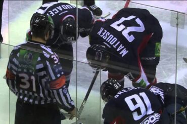 Удаление Сошникова до конца игры / Soshnikov was sent off for illegal hit on Stajnoch
