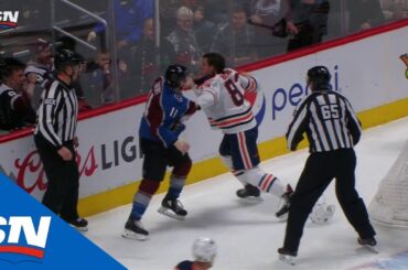 Oilers’ Benning, Avalanche’s Calvert Engage In Spirited Tilt