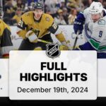 NHL Highlights | Canucks vs. Golden Knights | December 19, 2024