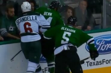 Jamie Benn Hit on Scandella - 2 Mins Check to the Head