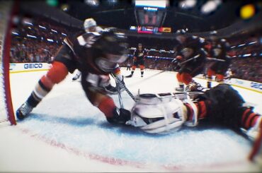 John Gibson saves game with last minute leg save on Gaudreau