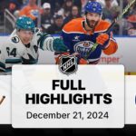 NHL Highlights | Sharks vs. Oilers | December 21, 2024