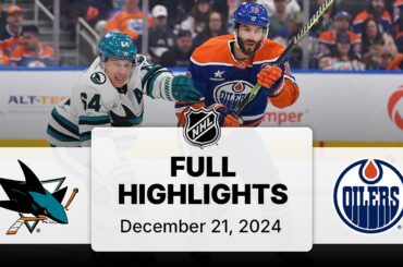 NHL Highlights | Sharks vs. Oilers | December 21, 2024