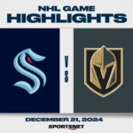 NHL Highlights | Kraken vs. Golden Knights - December 21, 2024