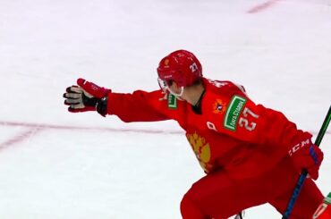 Rodion Amirov responds with "Good Goal" celebration after earlier disallowed goal at 2021 WJC